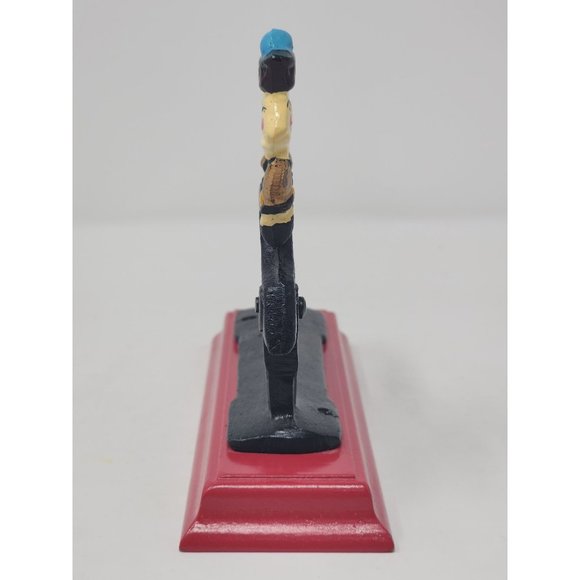 Vintage Cast Iron Nutcracker Soldier Paul Revere Hand Painted On Wood‎ Base - Picture 3 of 11